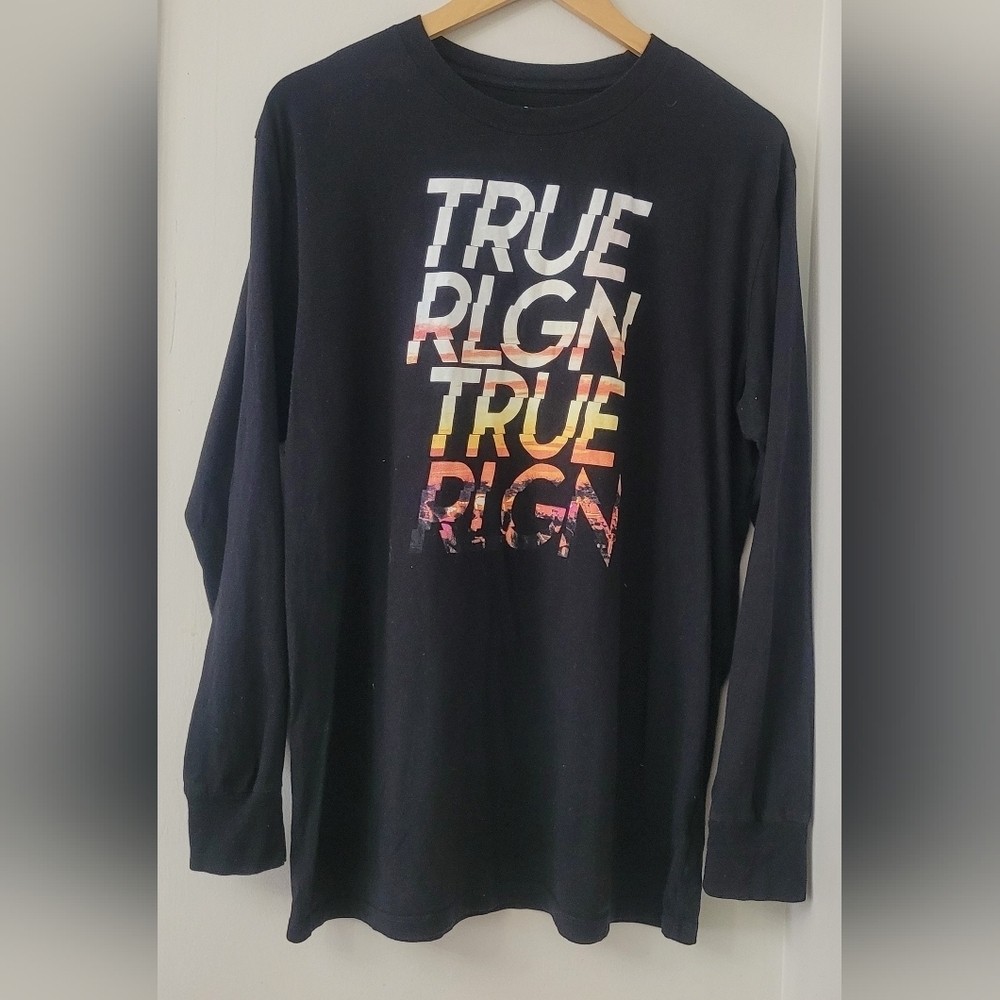 True Religion - Men Graphic Long Sleeve T-shirt Sunset - Size XL